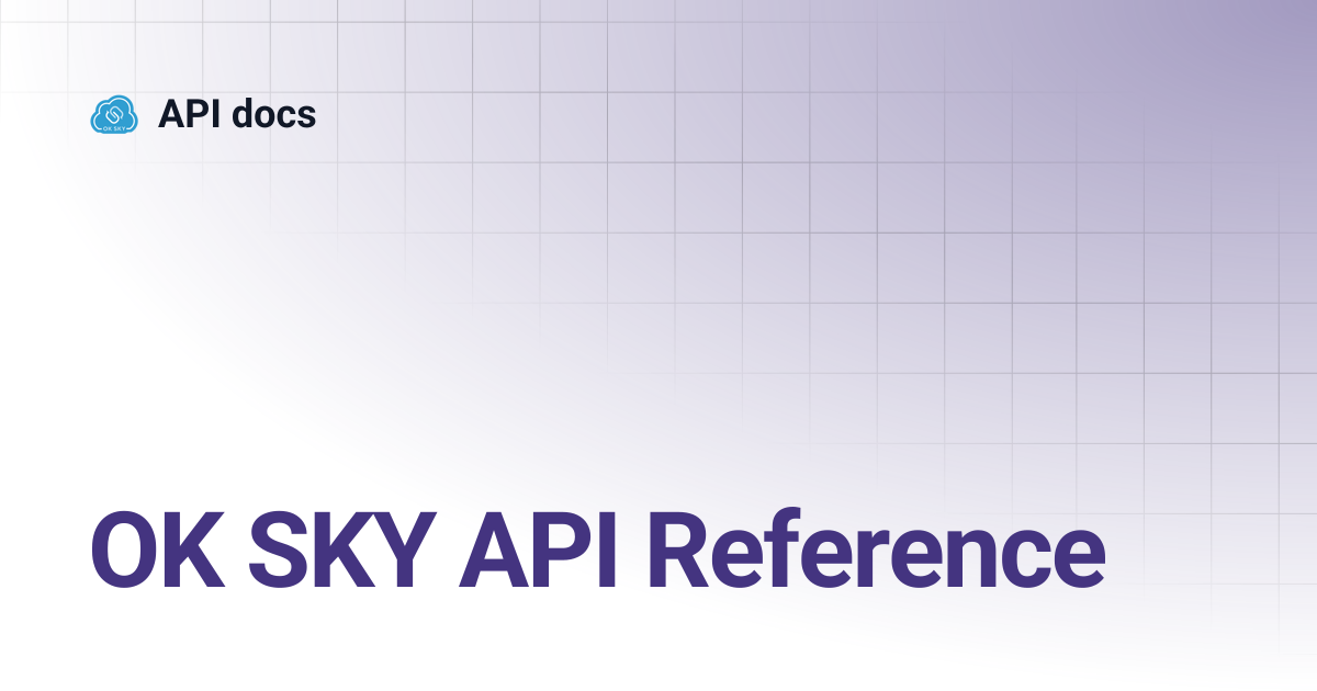 OK SKY API Reference | API docs